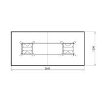 Konferencebord DNA, Hvid 2600x1200 mm rektangul&aelig;rt, Sort understel
