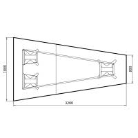 Konferencebord DNA, Antracit 3200x1800 mm trapezformet, Sort understel
