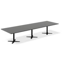 Konferencebord DNA, Antracit 3800x1200 mm rektangulært, Sort understel