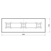 Konferencebord DNA, Hvid 3800x1200 mm rektangul&aelig;rt, Hvid understel