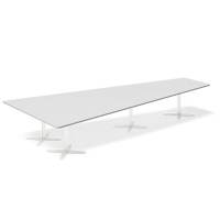 Konferencebord DNA, Lysgr&aring; 4400x2175 mm trapezformet, Hvid understel