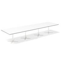 Konferencebord DNA, Hvid 4400x1200 mm rektangul&aelig;rt, Hvid understel