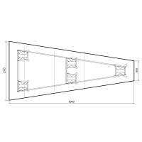 Konferencebord DNA, Lysgr&aring; 5000x2365 mm trapezformet, Sort understel