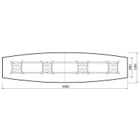 Konferencebord DNA, Hvid 5000x1200 mm b&aring;dformet, Hvid understel