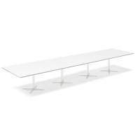 Konferencebord DNA, Hvid 5000x1200 mm rektangul&aelig;rt, Hvid understel