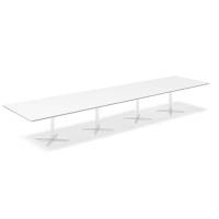 Konferencebord DNA, Hvid 5000x1200 mm rektangul&aelig;rt, Hvid understel
