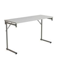 Klapbord Silhuett 1200x450mm,Hvid laminat og alugr&aring;t stel