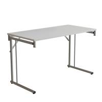 Klapbord Silhuett 1200x600mm,Hvid laminat og alugr&aring;t stel