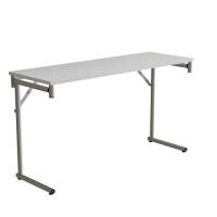 Klapbord Silhuett 1300x450mm,Hvid laminat og alugr&aring;t stel