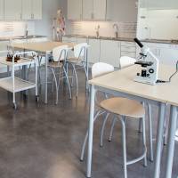 Bord Combi 200, 1400x700 mm Højde 720 mm Birk laminat på sort understel