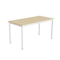 Bord Combi 200, 1400x700 mm Højde 720 mm Lyddæmpende birk laminat på hvidt understel