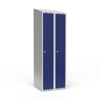 Garderobeskab 2x300 mm Skr&aring;t tag 1 rum i h&oslash;jden Bl&aring; d&oslash;r Greb for h&aelig;ngel&aring;s