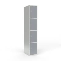 Skoleskab 1x400 Lige tag 4 rum i h&oslash;jden Gr&aring; st&aring;ld&oslash;r Cylinderl&aring;s