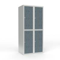 Skoleskab 2x400 Lige tag 2 rum i h&oslash;jden VirrVarr Black laminatd&oslash;r Greb for h&aelig;ngel&aring;s