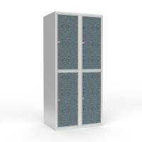 Skoleskab 2x400 Lige tag 2 rum i h&oslash;jden VirrVarr Black laminatd&oslash;r Greb for h&aelig;ngel&aring;s