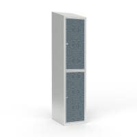 Skoleskab 1x400 Skr&aring;t tag 2 rum i h&oslash;jden VirrVarr Black laminatd&oslash;r Greb for h&aelig;ngel&aring;s