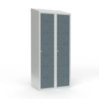 Skoleskab 2x400 Skr&aring;t tag 1 rum i h&oslash;jden VirrVarr Black laminatd&oslash;r Greb for h&aelig;ngel&aring;s