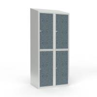 Skoleskab 2x400 Skr&aring;t tag 2 rum i h&oslash;jden VirrVarr Black laminatd&oslash;r Greb for h&aelig;ngel&aring;s