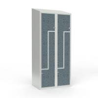 Skoleskab 2x400 Skr&aring;t tag, Z-d&oslash;r VirrVarr Black laminatd&oslash;r Greb for h&aelig;ngel&aring;s