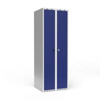 Dobbeltskab/parskab 300+300 mm Lige tag 2-s&oslash;jlet Parvis l&aring;s Bl&aring; d&oslash;r Greb for h&aelig;ngel&aring;s