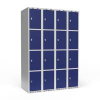 Garderobeskab 4x300 mm Lige tag 4 rum i h&oslash;jden Bl&aring; d&oslash;r Greb for h&aelig;ngel&aring;s