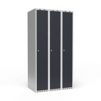 Garderobeskab 3x300 mm Lige tag 1 rum i højden Antracit dør Cylinderlås