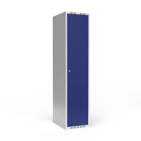 Garderobeskab 1x400 mm Lige tag 1 rum i h&oslash;jden Bl&aring; d&oslash;r Cylinderl&aring;s