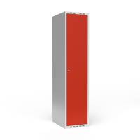 Garderobeskab 1x400 mm Lige tag 1 rum i h&oslash;jden R&oslash;d d&oslash;r Cylinderl&aring;s