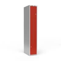 Garderobeskab 1x300 mm Lige tag 2-delt s&oslash;jle Z-d&oslash;r R&oslash;d d&oslash;r Cylinderl&aring;s