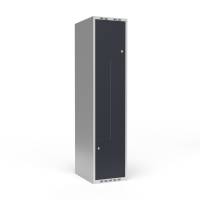 Garderobeskab 1x400 mm Lige tag 2-delt s&oslash;jle Z-d&oslash;r Antracit d&oslash;r Cylinderl&aring;s