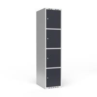 Garderobeskab 1x400 mm Lige tag 4 rum i h&oslash;jden Antracit d&oslash;r Cylinderl&aring;s