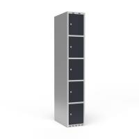 Garderobeskab 1x300 mm Lige tag 5 rum i højden Antracit dør Cylinderlås