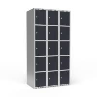 Garderobeskab 3x300 mm Lige tag 5 rum i højden Antracit dør Cylinderlås