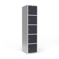 Garderobeskab 1x400 mm Lige tag 5 rum i h&oslash;jden Antracit d&oslash;r Cylinderl&aring;s