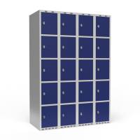 Garderobeskab 4x300 mm Lige tag 5 rum i h&oslash;jden Bl&aring; d&oslash;r Greb for h&aelig;ngel&aring;s