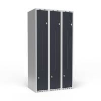 Garderobeskab 3x300 mm Lige tag 2-delt s&oslash;jle Z-d&oslash;r Antracit d&oslash;r Greb for h&aelig;ngel&aring;s
