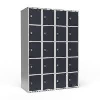 Garderobeskab 4x300 mm Lige tag 5 rum i h&oslash;jden Antracit d&oslash;r Greb for h&aelig;ngel&aring;s