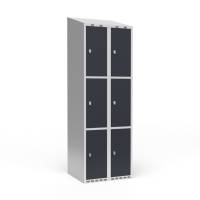 Garderobeskab 2x300 mm Skr&aring;t tag 3 rum i h&oslash;jden Antracit d&oslash;r Greb for h&aelig;ngel&aring;s