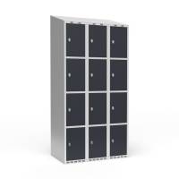 Garderobeskab 3x300 mm Skr&aring;t tag 4 rum i h&oslash;jden Antracit d&oslash;r Greb for h&aelig;ngel&aring;s