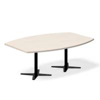 Konferencebord DNA, Birk 2000x1200 mm b&aring;dformet, Sort understel