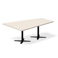 Konferencebord DNA, Birk 2000x1425 mm trapezformet, Sort understel