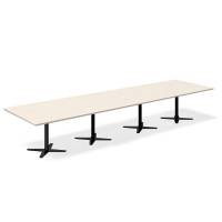 Konferencebord DNA, Birk 4400x1200 mm rektangul&aelig;rt, Sort understel