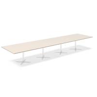 Konferencebord DNA, Birk 5000x1200 mm rektangulært, Hvid understel