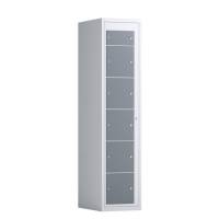 T&oslash;judleveringsskab 1x6 rum med lige tag og antracit d&oslash;re med cylinderl&aring;s