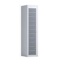 T&oslash;judleveringsskab 1x11 rum med lige tag og antracit d&oslash;re med cylinderl&aring;s