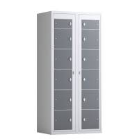 T&oslash;judleveringsskab 2x6 rum med lige tag og antracit d&oslash;re med cylinderl&aring;s