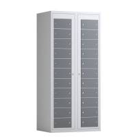 T&oslash;judleveringsskab 2x11 rum med lige tag og antracit d&oslash;re med cylinderl&aring;s