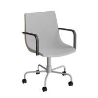 Stol Colt 10016 Med arml&aelig;n og drejeligt undestel med hjul, alugr&aring; tekstil, alugr&aring; stel