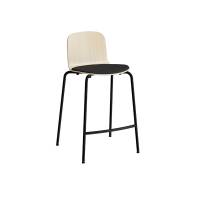 Barstol ADD Birk laminat, s&aelig;de i sort tekstil, sorte ben