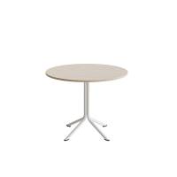 Bord Atlas 1133 &Oslash;900x720mm, Hvidpigmenteret eg med hvidt understel